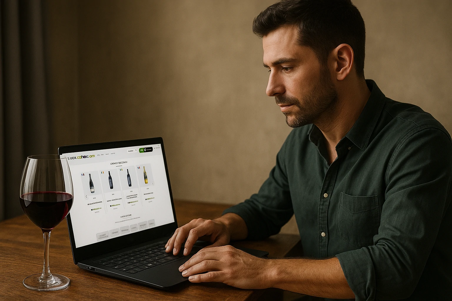 Cliente selecionando vinhos online pelo clube EUESCOLHO.COM