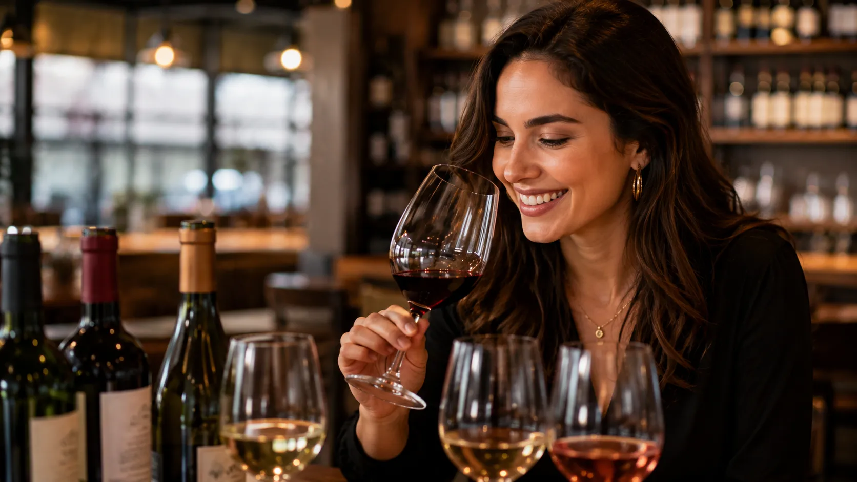 "Iniciante descobrindo novos estilos de vinho."